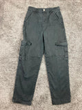 Garage Cargo Pants Women P/S Charcoal Gray Cotton Stretch Straight Leg