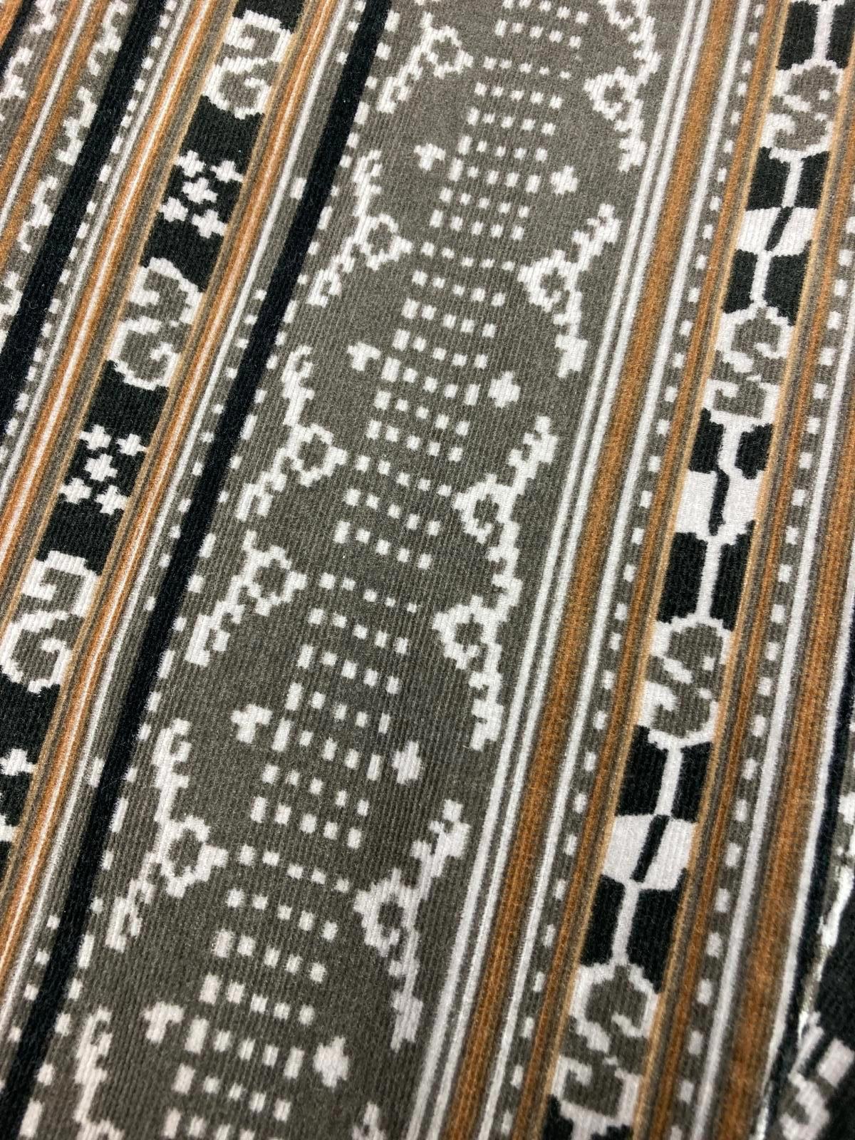 Pilcro and the Letterpress Micro-cord Tan Black Aztec Print Skinny Jeans Size 31