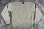 Vtg Faconnable Sweater Mens XL Tan Beige Heavy Cotton Knit Sleeve Patch Pullover