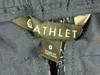 Athleta Stripe Bali 100% Linen Pants Womens Blue Stripe Drawstring Cuffed Sz 0
