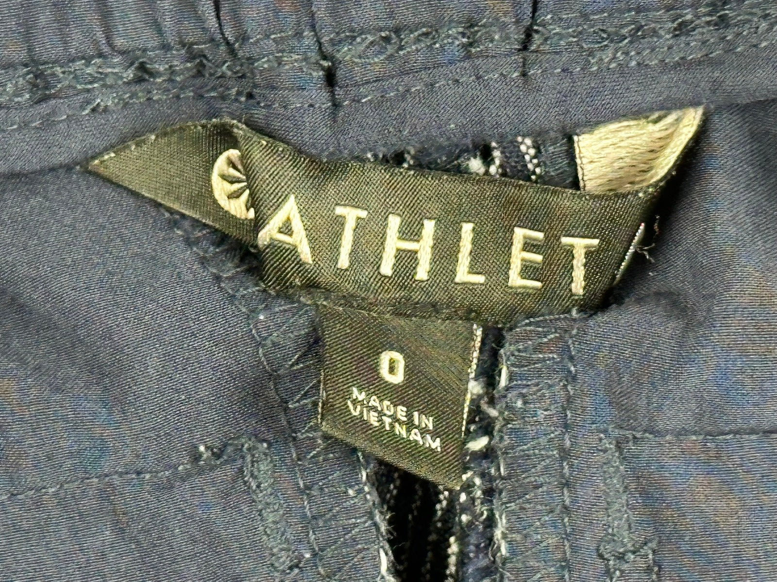 Athleta Stripe Bali 100% Linen Pants Womens Blue Stripe Drawstring Cuffed Sz 0