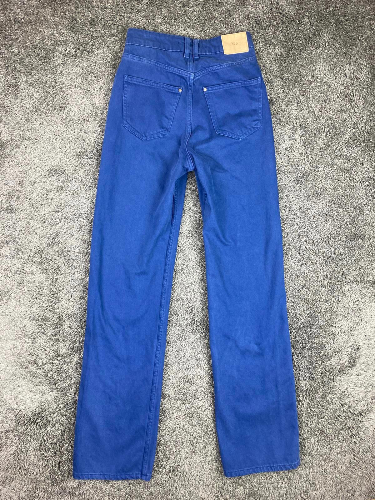Zara Jeans Women's Blue High Rise Wide Leg Full Length 100% Cotton Size 2