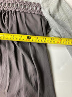 Boden Mixed Media Lace Yoke 3/4 Sleeve Top Gray Purple Women US Sz 4