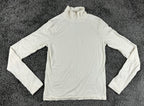 Athleta Merino Wool Blend Turtleneck Base Layer Womens S Cream Thumbholes