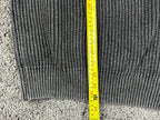 Lucky Brand Mens Medium Charcoal Acid Wash Ribbed Cotton Crewneck Sweater