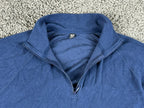 Uniqlo Heattech Stretch Fleece Quarter Zip Pullover Womens XL Navy Blue