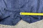 Nicole Miller New York 100% Linen Shorts M Navy Blue Patch Pocket Elastic Waist