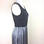 Hillard & Hanson Womens Black Silver Velvet Pleated Dress Jacket Set Sz 8 Formal