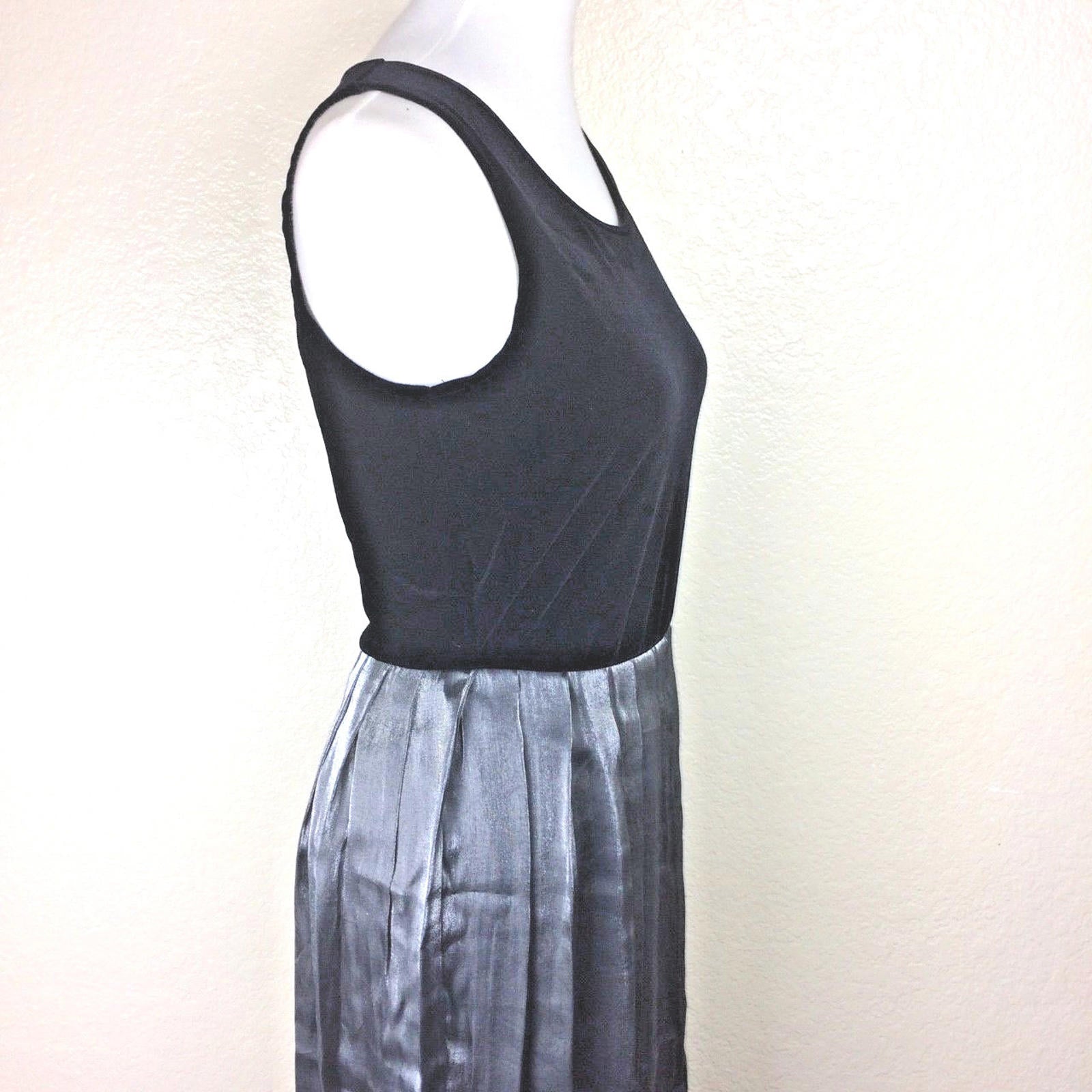 Hillard & Hanson Womens Black Silver Velvet Pleated Dress Jacket Set Sz 8 Formal