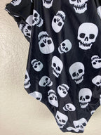 Sourpuss Skull Swimsuit 1 Pc Women’s S Black White Skulls Retro Rockabilly Goth