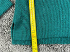 Leith Womens M Teal Green Ribbed Knit Boat Neck Long Sleeve Pullover Sweater