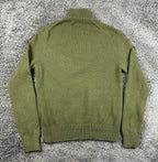 Polo Ralph Lauren Mens Quarter Zip Sweater Medium Olive Green Cotton Cashmere