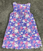 Adonna Women'sFloral Nightgown Sleeveless 100% Cotton Ruffle Hem Sizes M