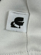 Karl Lagerfeld Paris Womens Small Track Jacket White Black Snap Sleeve Full Zip