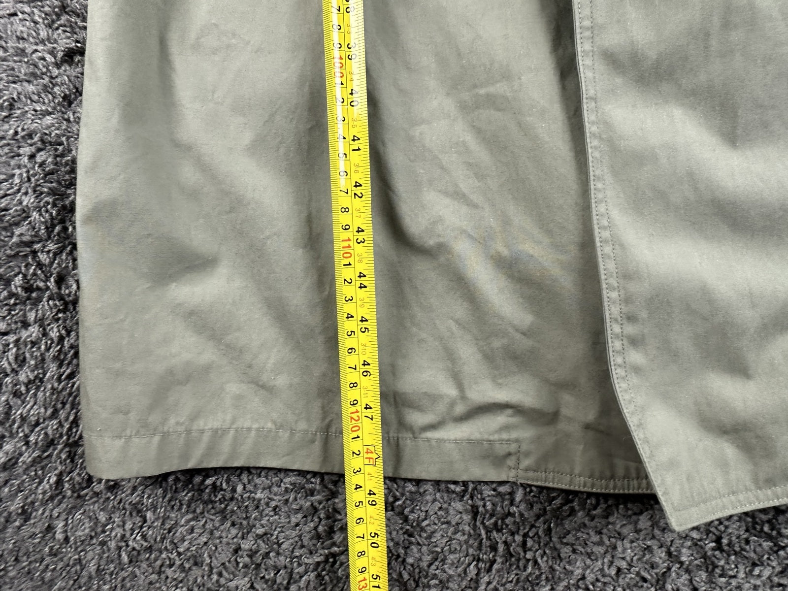 US Military Mens All Weather Trench Coat Belted Khaki 44 XL Overcoat Rain