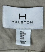 Halston Womens Medium Beige Linen Blend Sleeveless Blazer Vest Double Breasted