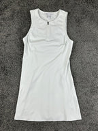 Athleta Ace Tennis Dress Womens White 1/4 Zip Golf Pickleball Stretch Sz SP