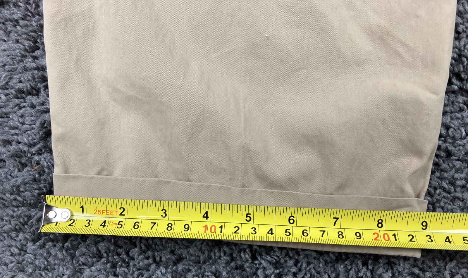 Faconnable Trim Fit Khaki Pleated Cotton Chino Pants Men’s 36 RN58865