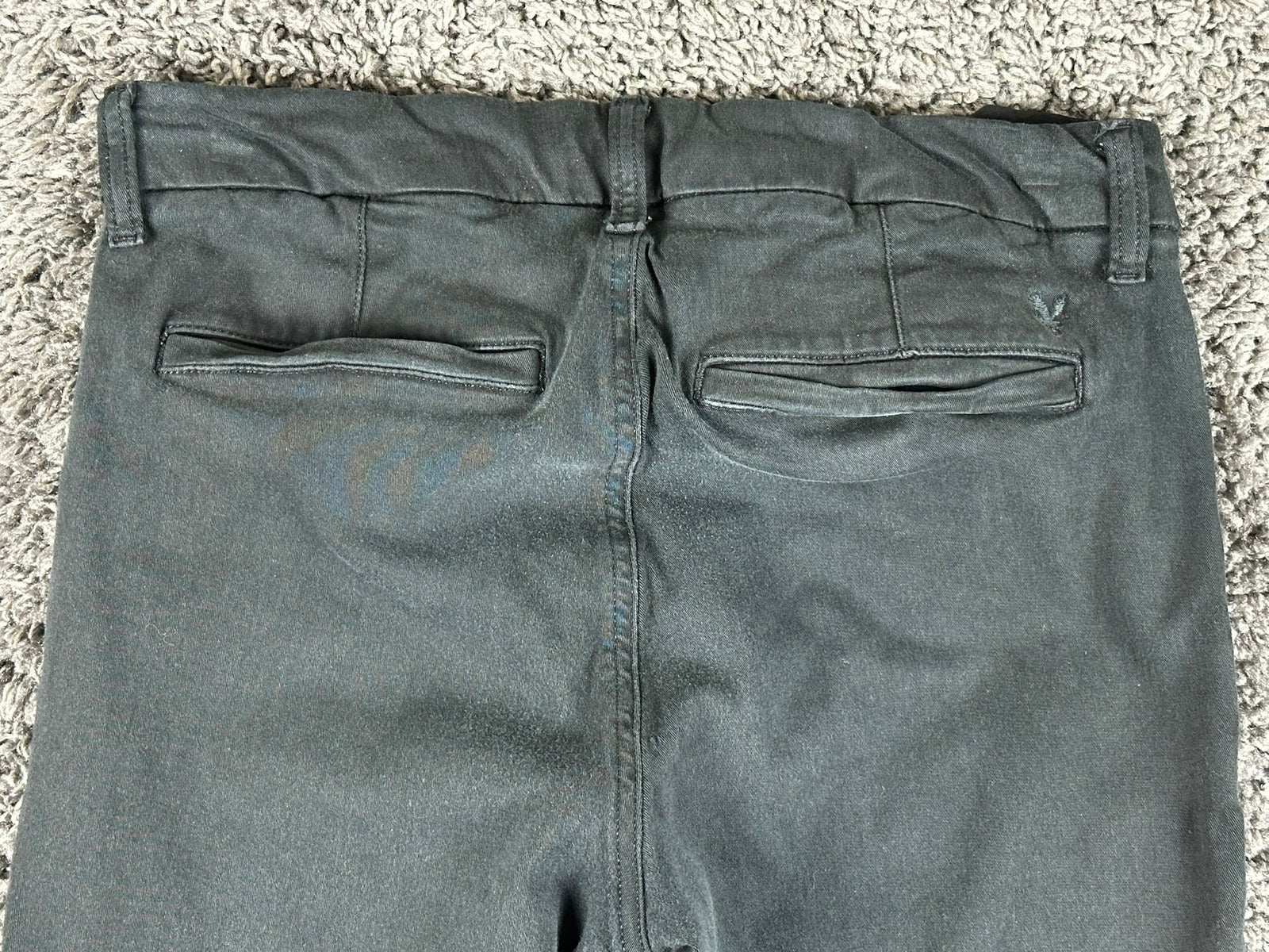 American Eagle High Rise Kick Boot Pants Womens 4 Black Stretch Bootcut Mid Rise