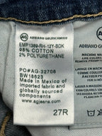 AG Adriano Goldschmied Legging Ankle Jeans Sz 27 Medium Wash Stretch Distressed