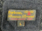Barbour Beacon Brand Mens L Wool Blend Cardigan Sweater Jacket Herringbone Gray