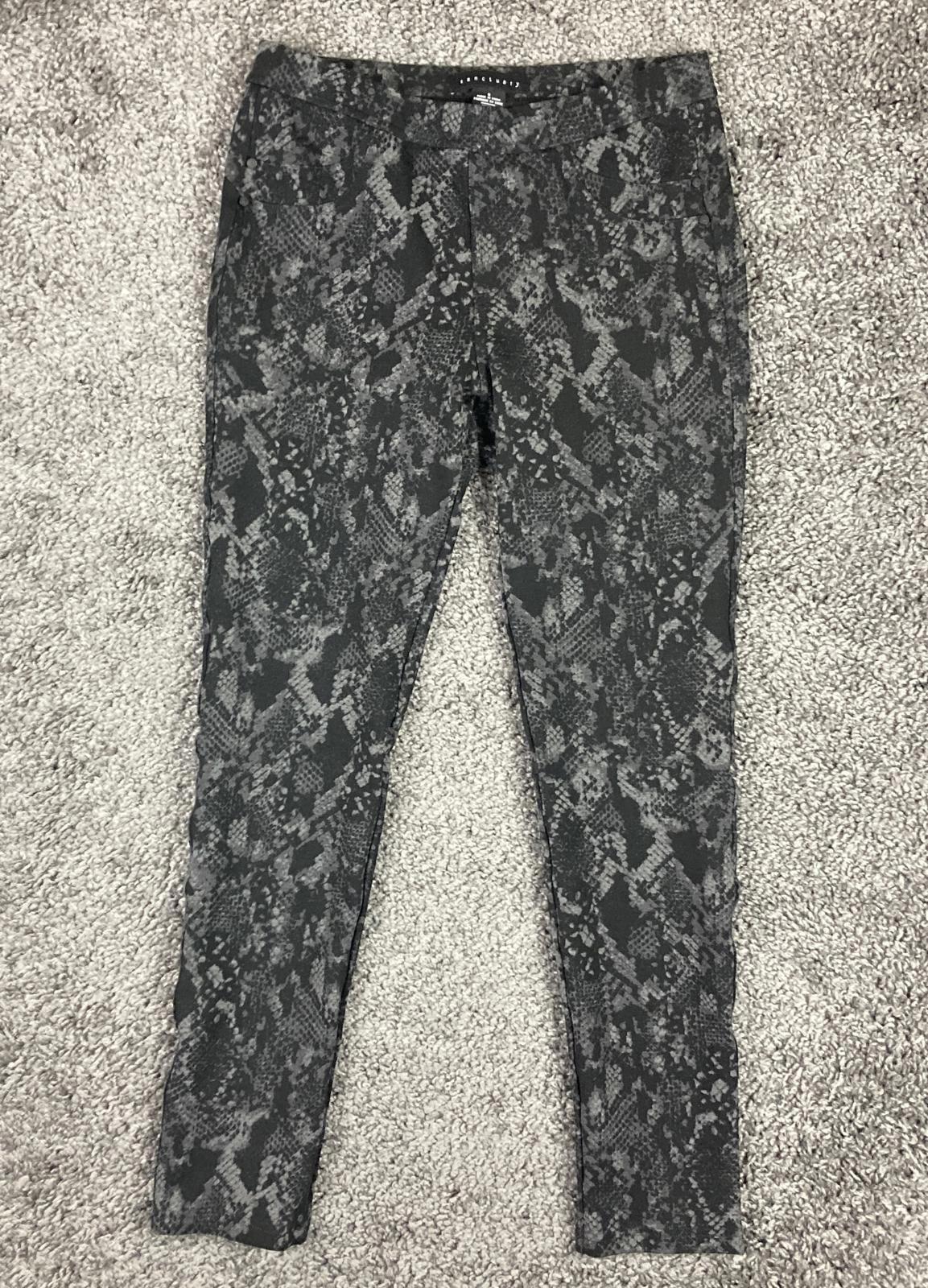 Sanctuary Grease Leggings Black Charcoal Snake Print Skinny Stretch Pants  Sz S