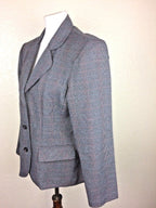 Alfred Dunner Womens Maroon Gray Tweed Jacket Blazer Unlined Size 10