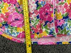 Kate Spade New York Womens Floral Pajama Top Pink Stretch Short Sleeve Sz M