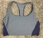 Athleta Transcend Bra XL Blue Grey Racerback Crop Yoga Sports