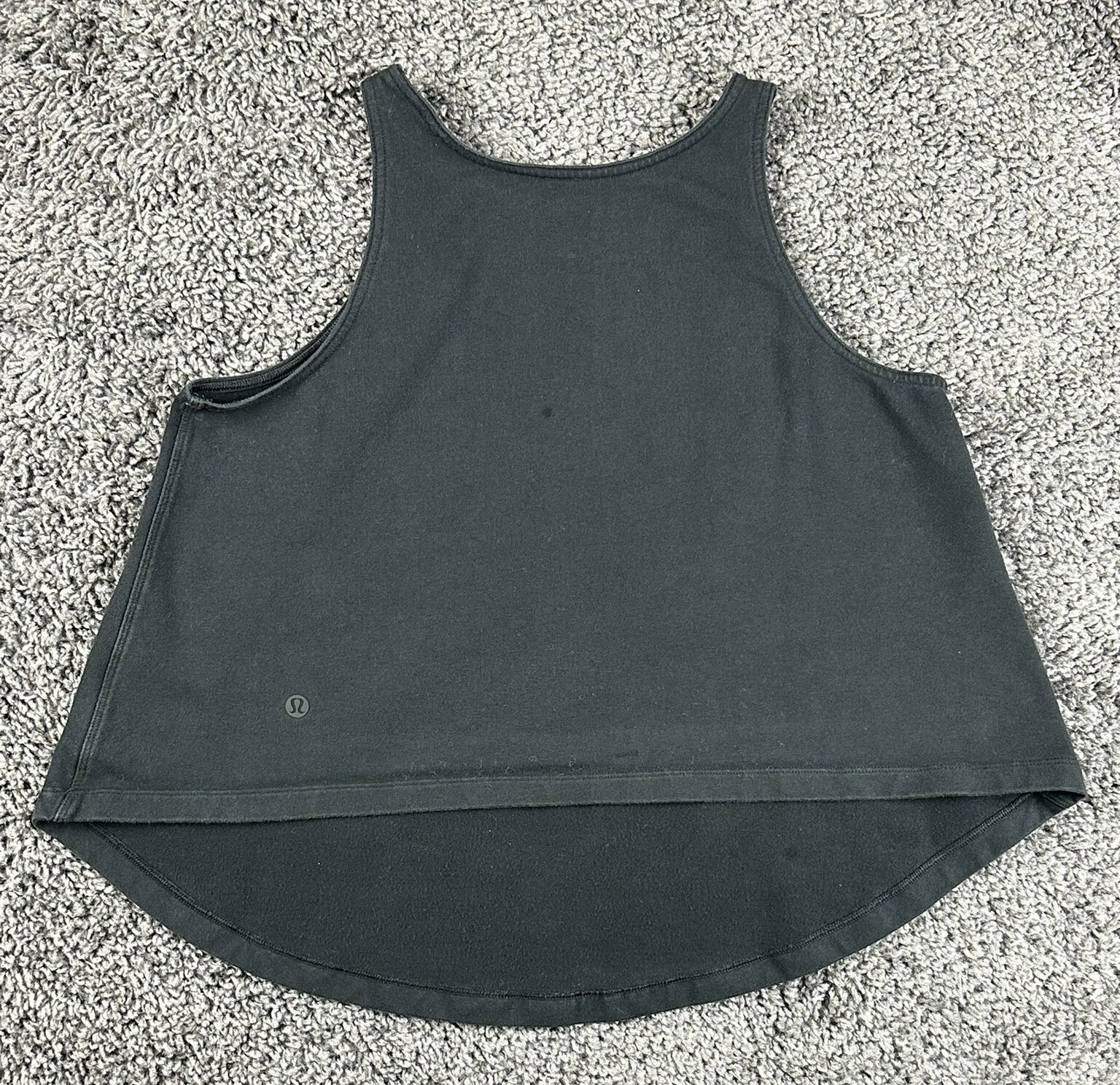 Lululemon Essential High Neck Swing Tank Top Black Cotton Stretch Athletic Sz 4