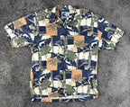 AFTCO Bluewater Mens Large L Hawaiian Fishing Shirt Marlin Sailfish Tropical