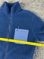 Title Nine Womens Fleece Jacket Size Large Blue Full Zip Chest Pocket Outdoor