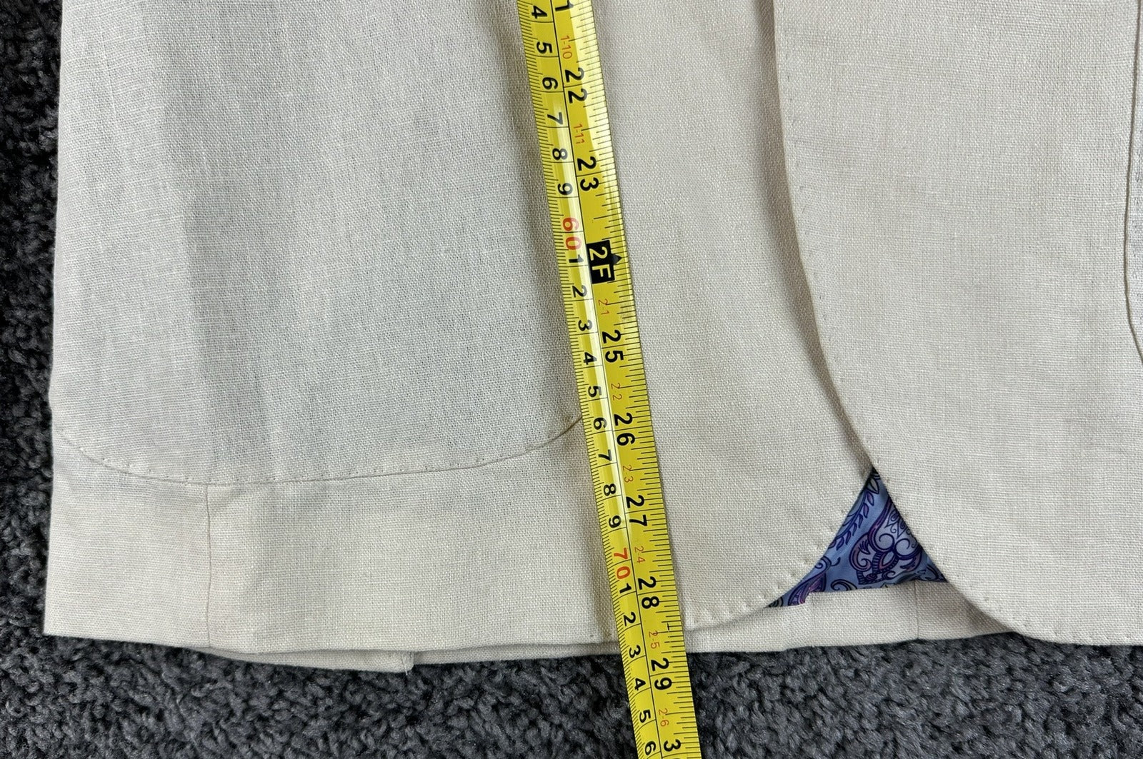 TailorByrd Collection Mens 38R Cream Linen Blend Blazer Paisley Lined Sport Coat