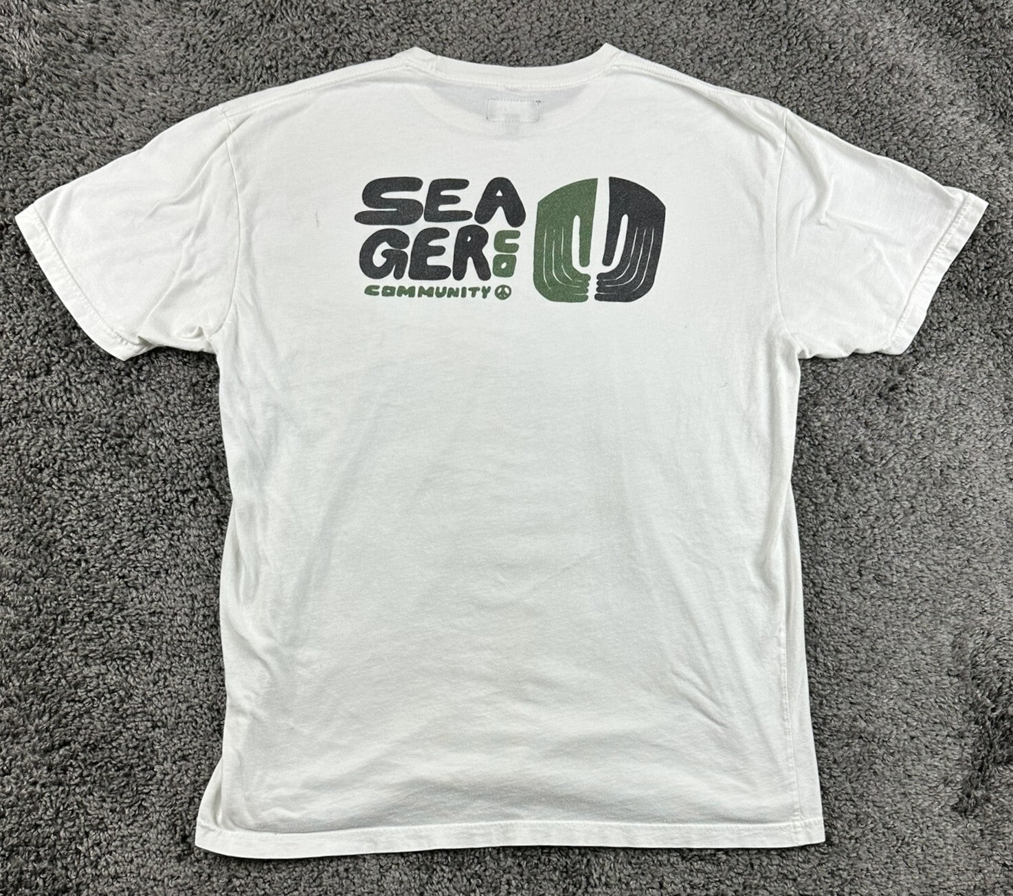 Seager Grit Company Mens T Shirt XL White Green Cactus Community Graphic Tee