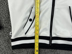 Karl Lagerfeld Paris Womens Small Track Jacket White Black Snap Sleeve Full Zip