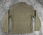 AllSaints Sapper Mens XL Military Overshirt Jacket Olive Green Distressed Cotton