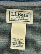 LL Bean Mens Large Tall Blue Long Sleeve Henley Shirt Chest Pocket Textured Knit