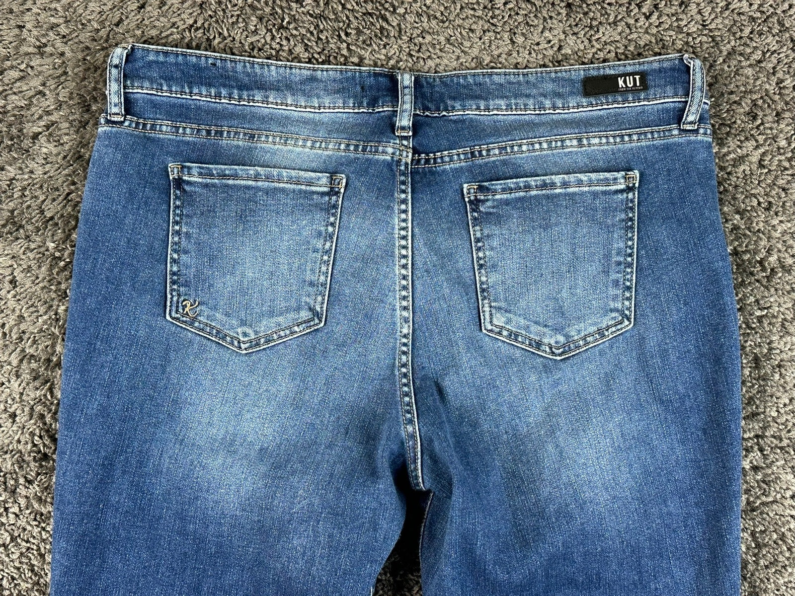 KUT from the Kloth Kelsey Flare Jeans Womens 16P High Rise Stretch Raw Hem