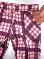 Lucky Brand Women’s Pajama Lounge Pants Size S Pink Plaid Drawstring Pockets