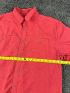 RailRiders Wayfarer Shirt Mens Large Coral Red Short Sleeve Travel Hiking UPF 30