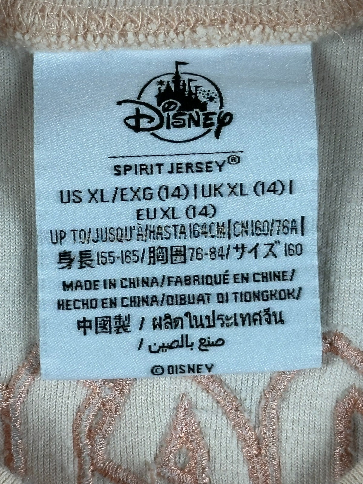 Disneyland Resort Girls Spirit Jersey XL 14 Pink Floral Embroidered Long Sleeve