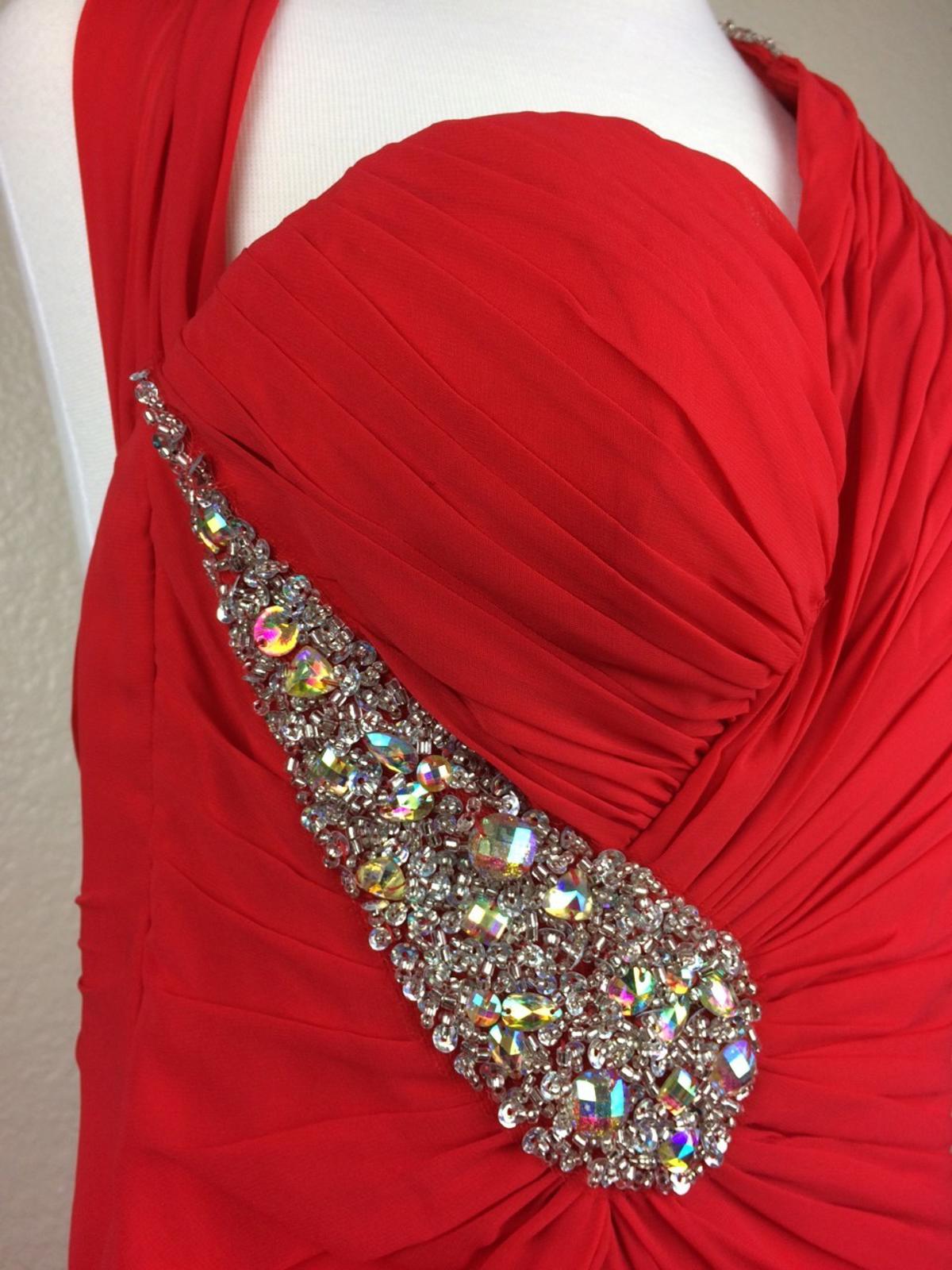 Dancing Queen Prom Dress/Evening Gown Women's Red Rhinestones  Sz XS