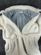 Basin + Range Womens Sherpa Fleece Jumpsuit Cream Onesie Romper Cozy L