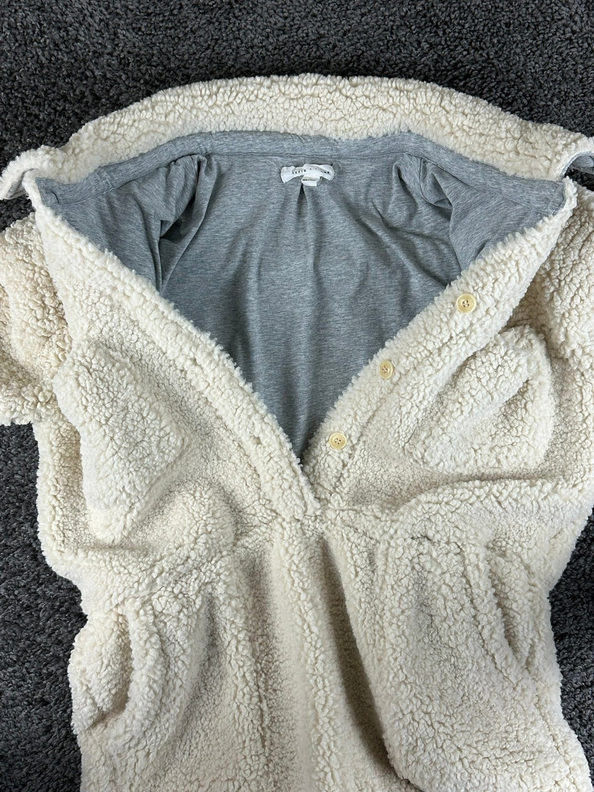 Basin + Range Womens Sherpa Fleece Jumpsuit Cream Onesie Romper Cozy L