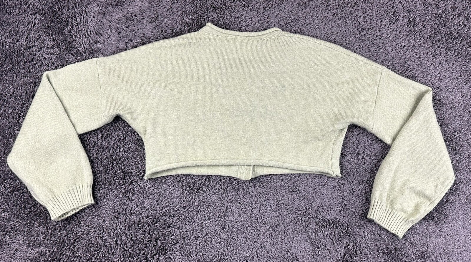 Maje Womens Cropped Cardigan Size 3 Large Sage Green Toggle Button Cotton