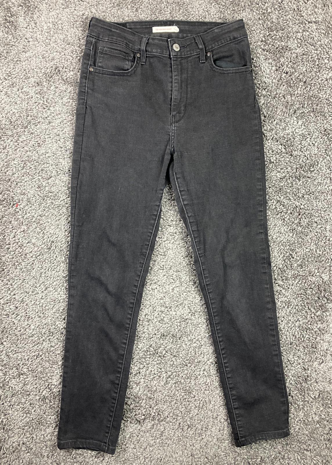 Levi's 721 High Rise Skinny Jeans Black Stretch Womens Size 29x30