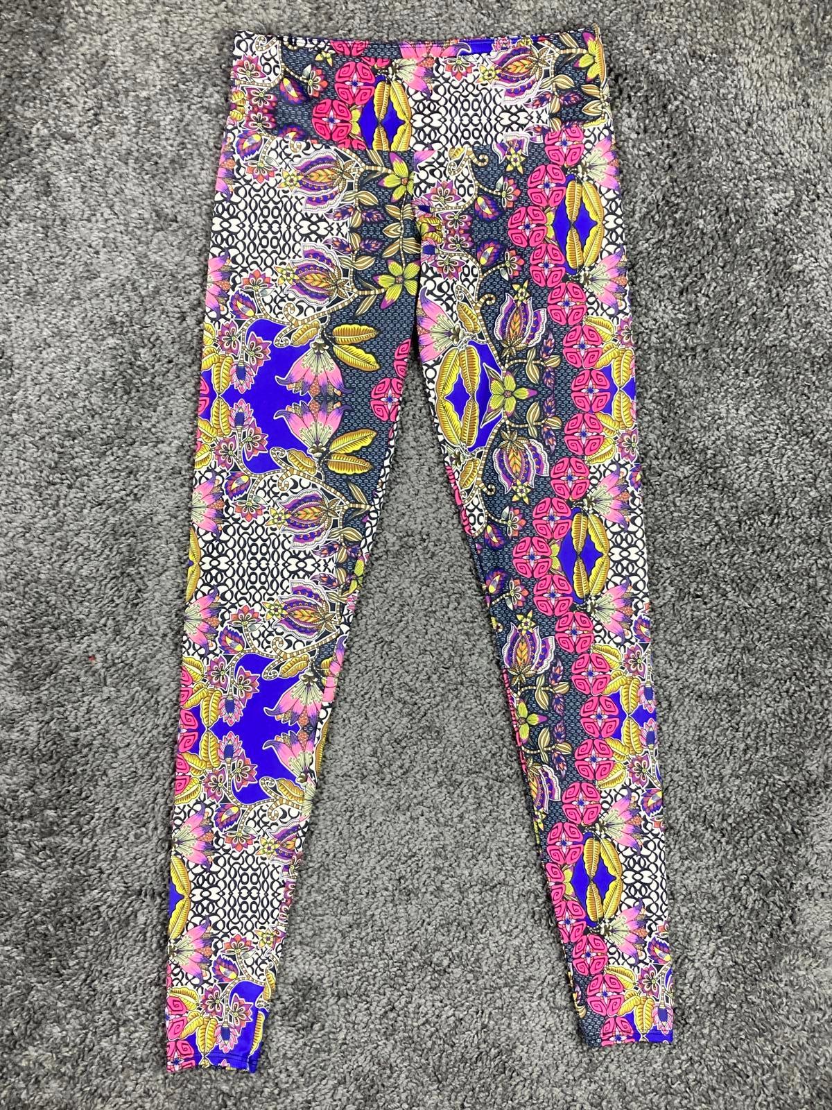 Onzie Women’s Capri Yoga Leggings Floral Print Workout Multi-Color Sz S/M