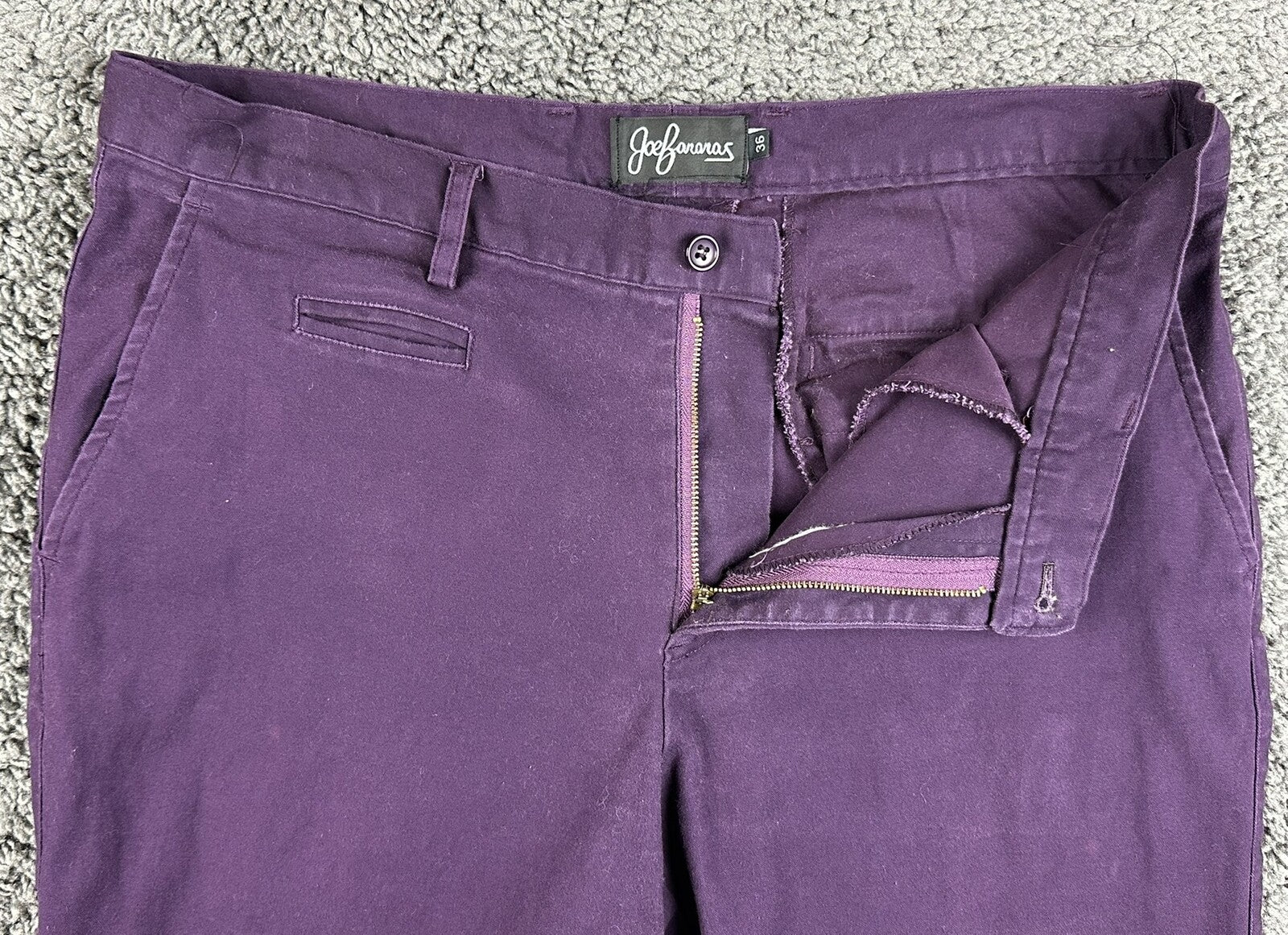 Joe Bananas Mens Chinos Pants Purple Size 36x29 Trousers Slacks Cotton