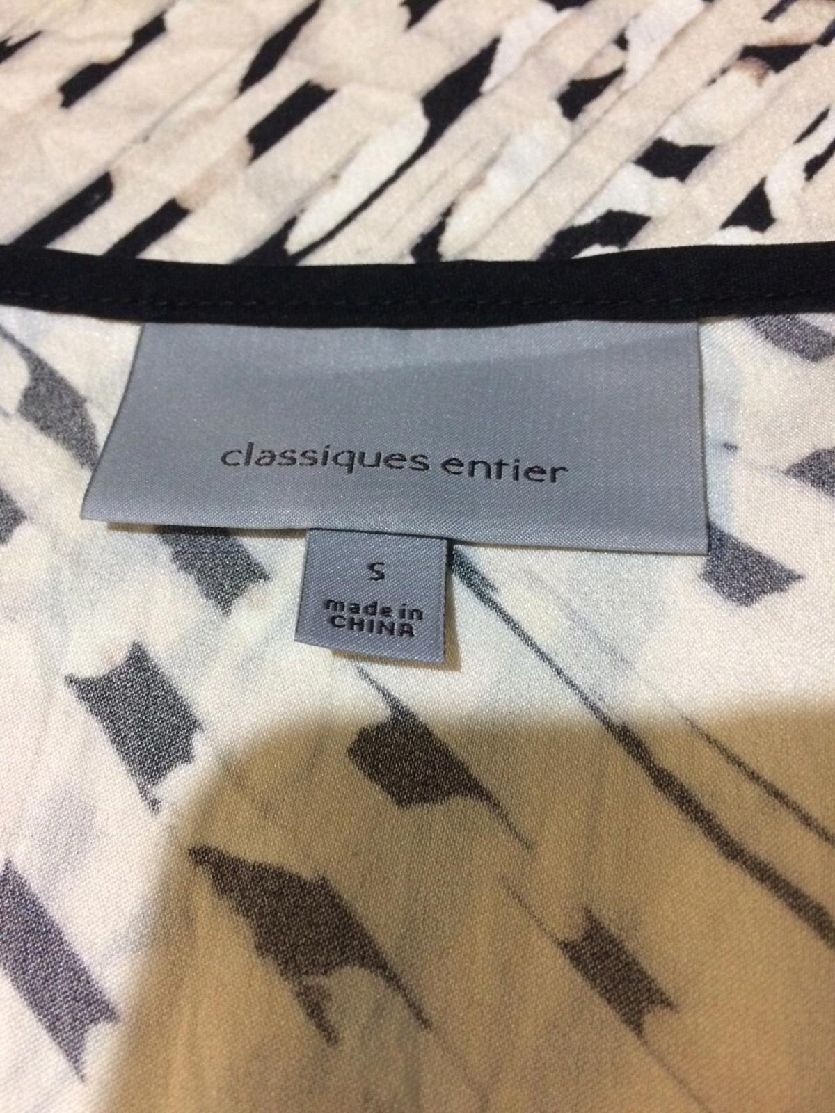 Classiques Entier Womens Silk Blend Sleeveless High Low Hem Top Tan Black Size S