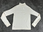 Athleta Merino Wool Blend Turtleneck Base Layer Womens S Cream Thumbholes